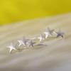 Fashion Scrub Three Star Stud Earrings Five-pointed Stars Without Pierced Ear Clips Simple Jewelry AVE