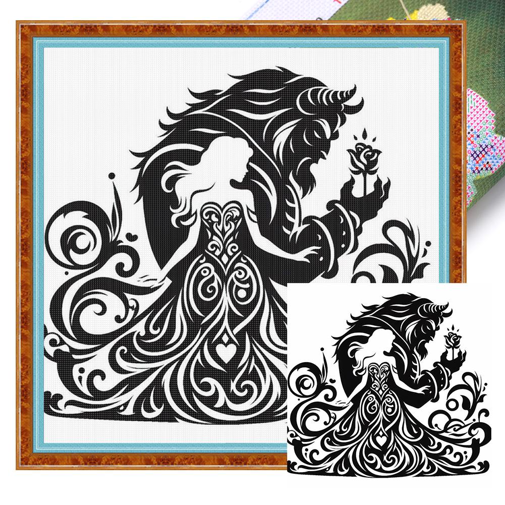 Animal Printed Cross Stitch Kit 40x40cm DIY 11CT Embroidery Craft Set Home Decor