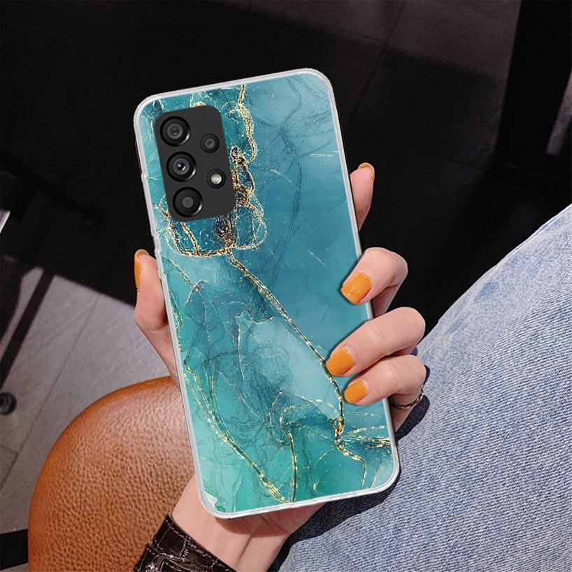 Модный Золотой Розовый Геометрический Мраморный Чехол Для Телефона Для Samsung Galaxy A17 A16 A15 A14 A13 A57 A56 A55 A54 A53 A37 A36 A35 A34 A33 A26