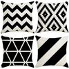 Black and White Geometric Pattern Home Sofa Pillowcase 45*45cm