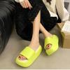 Fashion Lorilury 6cm EVA Women Shoes Platform Chunky Flat Flip Flops Imitate Overlap Outdoor Garden Mules Girls Simple Stylish Slippers