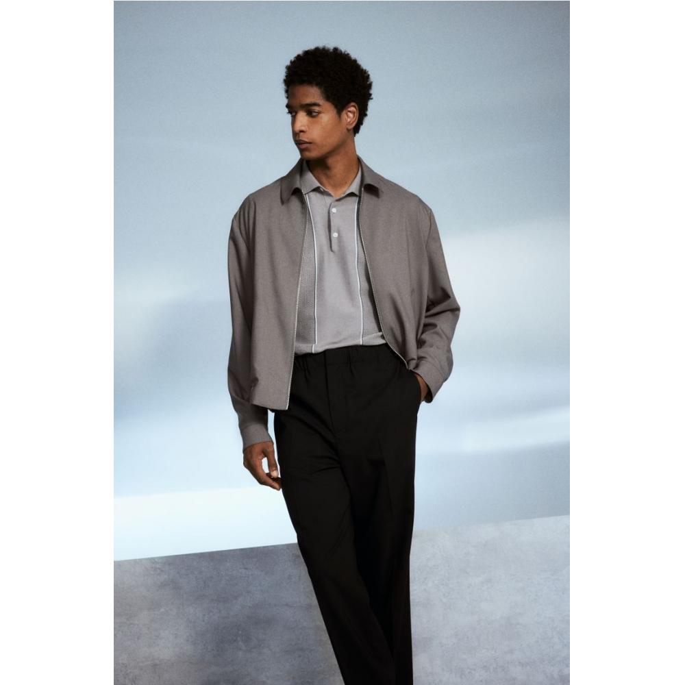 H M Relaxed Fit Tapered Pants Black