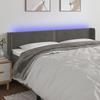 Vidaxl Zagłówek Do Łóżka Z Led, Ciemnoszary, 203X16X78/88 Cm, Aksamit