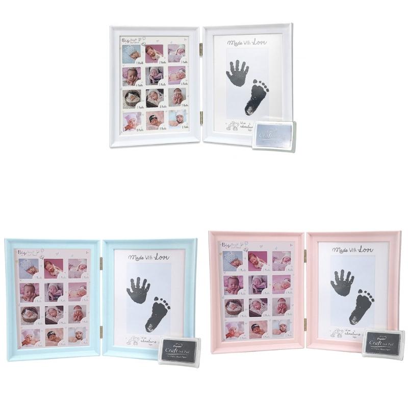 Foldable Picture Frame for Newborn Photo Frame Nursery Table Display Footprint Handprint Keepsake Frame House Decoration