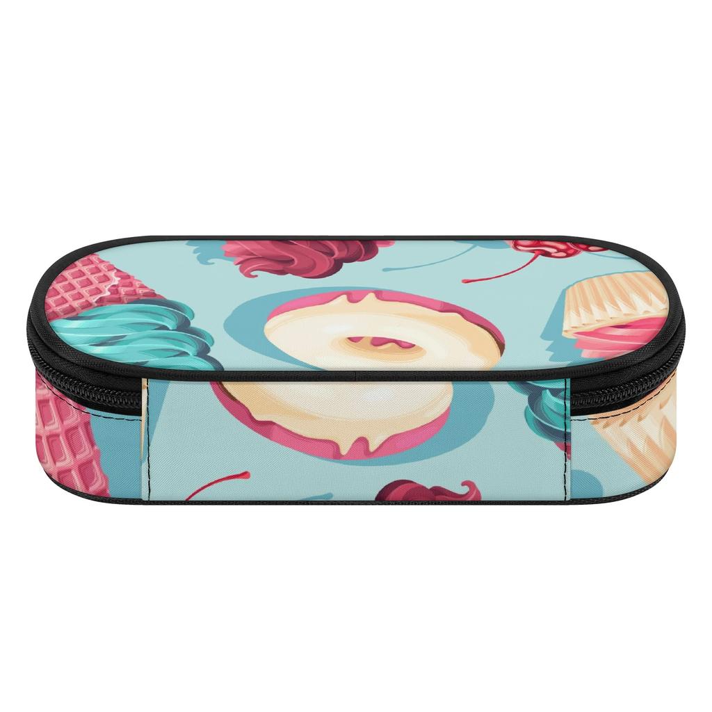 Pencil Case Zipper Closure Multi Compartment 300D Polyester with Main Compartment Mesh Pocket and Pen Slots for Daily School Use