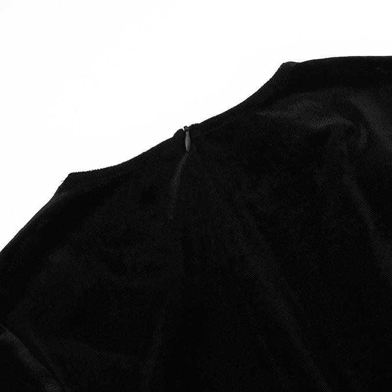 AltGoth готическое темное бархатное платье на Хэллоуин для женщин в винтажном стиле Fairy Grunge кружевное пэчворк с расклешенными рукавами и высокой талией вечернее платье