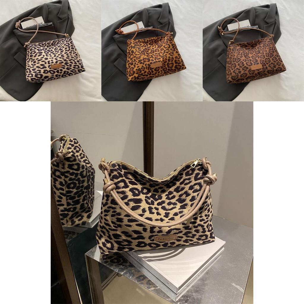 Fashionable Brown And Khaki Leopard Print Tote Bag For Daily Use And Style