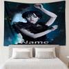 Custom Name Wednesday Print Tapestry, Backdrop, Easy Setup, Ideal for Bedroom, Office & Living Room, with Aesthetic Wall Hanging Decor.