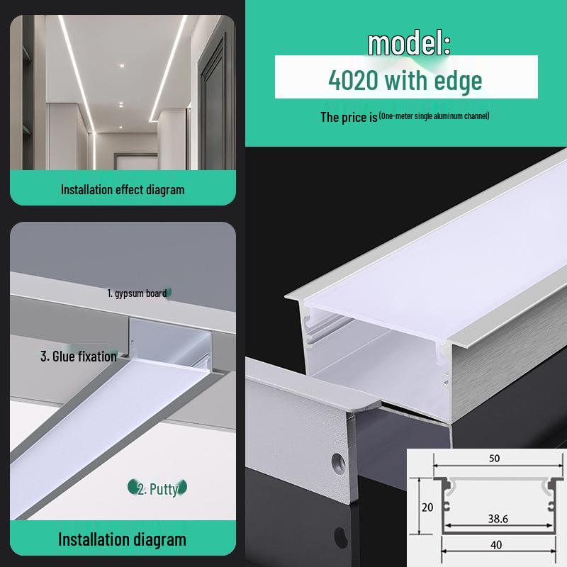 Seamless Linear Recessed LED Light Channel - Aluminum Strip Slot Design