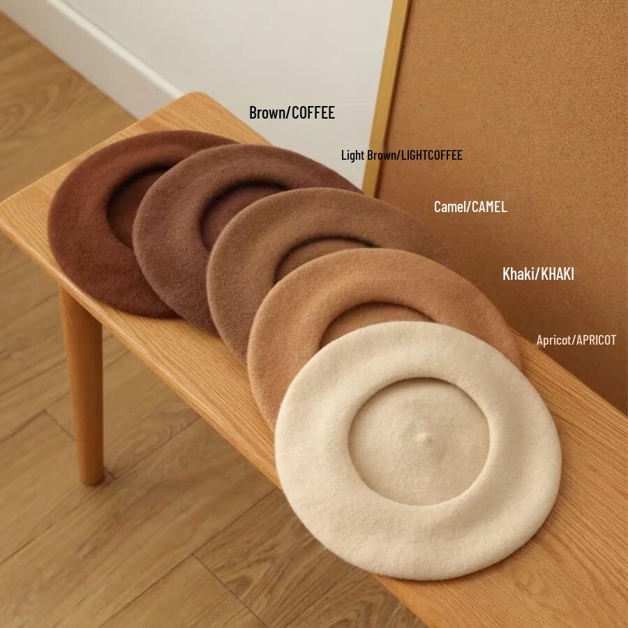 Женский ретро шерстяной берет: Универсальная фетровая шляпа на осень и зиму однотонной расцветки, в корейском стиле художника.