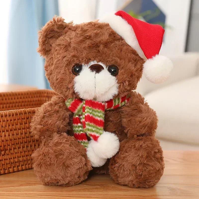 Christmas Style Cute Teddy Bear Plush Toys Stuffed Soft Children Birthday Xmas Gifts Home Party Decoration Supplies Kids Gifts