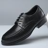 Leather Shoes Men's Autumn Business Dress High-end Sense Casual Commuting Leather Soft Sole Black Men's Wedding Groom Shoes