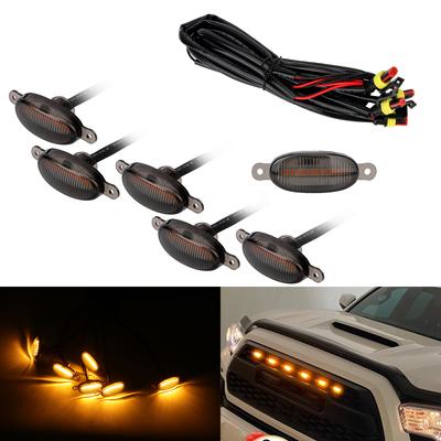 Автомобильный Eagle Eye Light Универсальный светодиодный комплект для подсветки решетки радиатора янтарного цвета 6 SMD 3030 12 В передняя решетка освещения