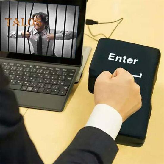 Большая кнопка Enter, питание от USB, антистресс, большая кнопка Enter, игрушка, эргономичная подушка с кнопкой Enter, губчатая подушка, украшение для рабочего стола