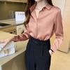 Silk Shirts Women White Shirt Women Long Sleeve Shirts Blouse Office Lady Satin Silk Blouse