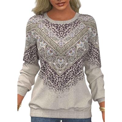 Женский свободный топ с принтом тай-дай с длинными рукавами