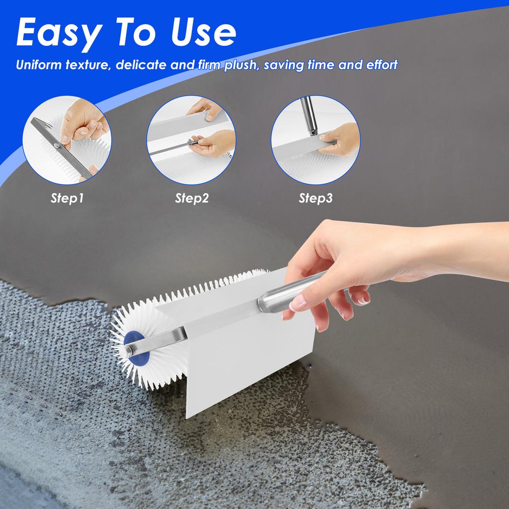 Spiked Roller Spiked Screeding Compound Roller Reusable Self Leveling Screed Rollers Brush with Splash Guard for Bubble Removal