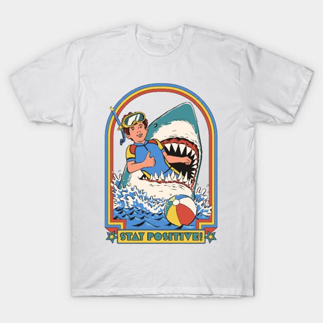 Asian Size Cotton Unisex Tshirt Print T-shirt Stay Positive! T-shirt No-Cut Print Regular Fit