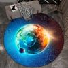 Большой круглый ковер 3D Звездное небо Земля Карта Вселенной Нескользящий коврик для пола на астрономическую тематику для гостиной спальни Мягкая голубая планета