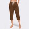 Women's Loose Mid-Low Waist Cropped Casual Drawstring Cropped Pants