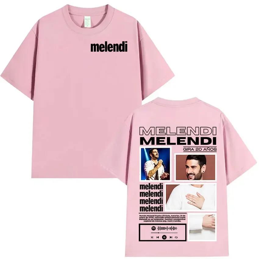 Rapper Melendi Tour 2025 Album Merch T-Shirts Mens Vintage Overd T-shirt Y2K Casual High Quality Short Sleeve T Shirt#Color
