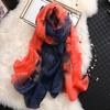 Women's Spring and Autumn Elegant Atmosphere Sunscreen Silk Scarf Long Beautiful Gradient Color Shawl