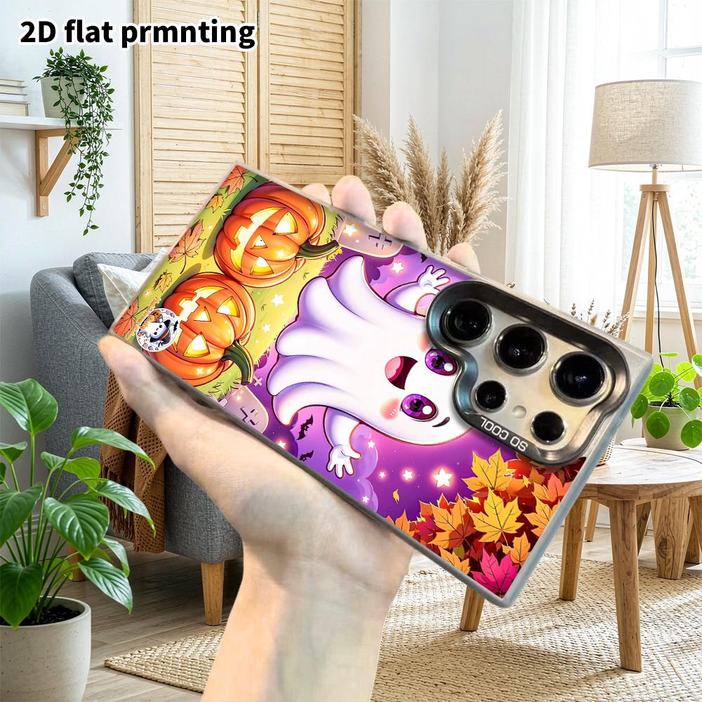 Phone Case: 2D Flat Samsung Galaxy A34 A35 M05 M06 S20 S22 S21 FE Plus 5G Protective Case, Couple Style, Cartoon Ghost Pumpkin, Christmas and Hallowee