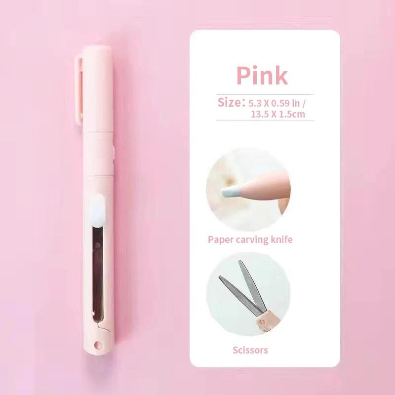 1 шт. Мини Портативные Ножницы Нож Для Резки Бумаги 2 В 1 Многофункциональные Карманные Ручки Форма Скрапбукинга Резьба Резка Художественные Инструменты
