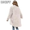 DICIFY Женские винтажные повседневные однотонные куртки и пальто с воротником-поло с длинными рукавами и осенне-зимним принтом