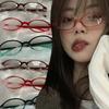 Новые очки Y2K Retro Oval Square Color Small Frame Frame для женщин, анти-синий свет, компьютерные очки, винтажные очки