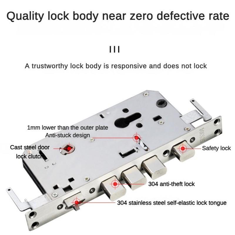 Smart Handle Door Lock Household Fingerprint Digital Lock Biometric Stainless Steel Door Lock