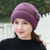 Hat Female Winter Grandma Old Lady Autumn and Winter Mother Knitted Wool Thickened and Velvet To Keep Warm