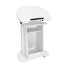 Presentation Stand, Mobile Height Adjustable Church Classroom Lecture, Portable Presentation Stand, Standing Laptop Cart White