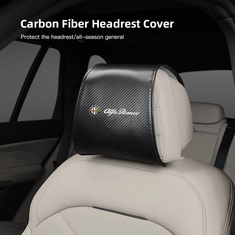 Car Stickers For Alfa Romeo Car Leather Headrest Pillowcase Seat Belt Shoulder Pad For Alfa Romeo 4C 159 Spider Giulia Giulietta