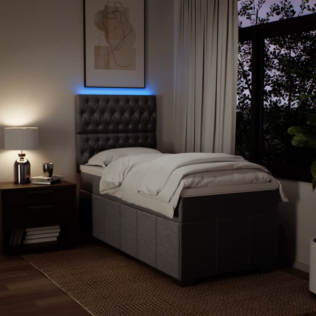 Box Spring Bed with Mattress Taupe 100x200 cm Fabric