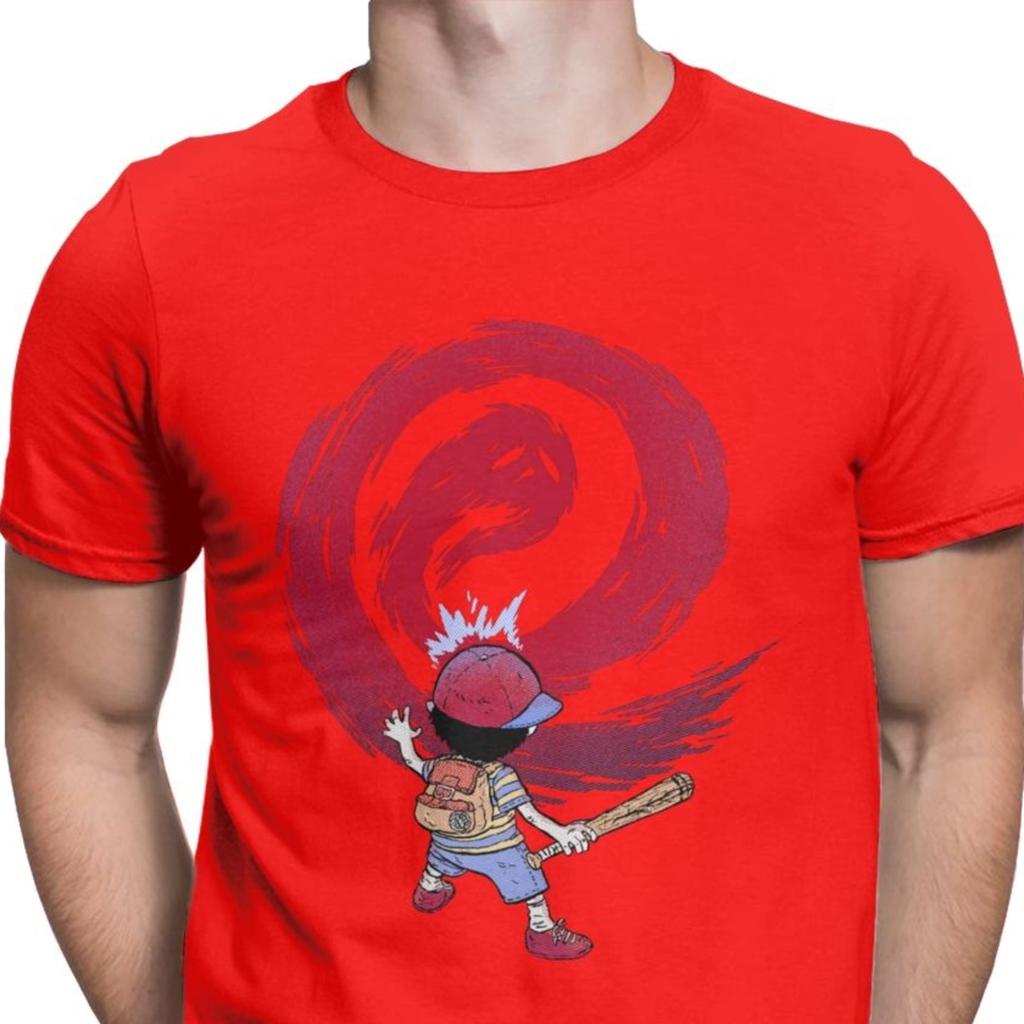 Cosmic Destroyer Earthbound Tops T Shirt for Men Mother RPG Ness Lucas Giygas Video Game T Shirts Pure Cotton Camisas Hombre