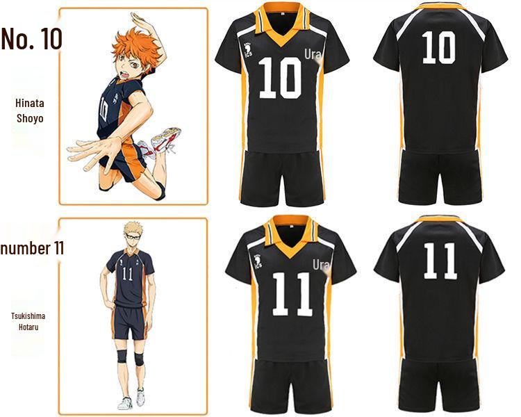 Косплей-комплект формы старшей школы Карасуно из Haikyuu, черный с оранжевым