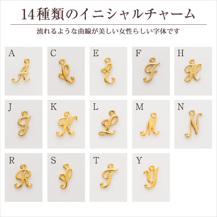 Ожерелье с буквой K Цепочка из золота 14KGF Гипоаллергенный Алфавит [Аксессуары Соль] Женское