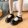 Fashion Loafers Ladies Pumps Japanese Style Lolita Gothic Pearl Mary Jane Kawaii Women's Shoes Cute Round Toe Platform with Medium Heels