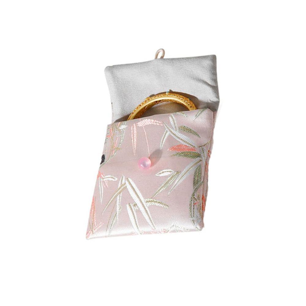 Embroidered Flowers Jewelry Packing Bag Rings Necklace Jewelry Holder Earrings Storage Case Travel