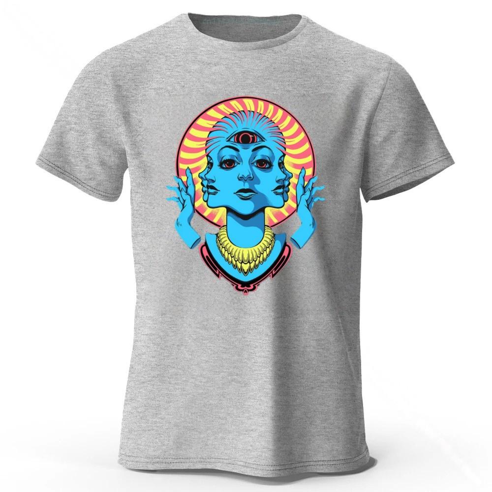 Neon Cyber Vision Creative Printed Cotton Short Sleeved Mens Loose Large Fashion Casual Tshirt Womens Y2K Street Style Top