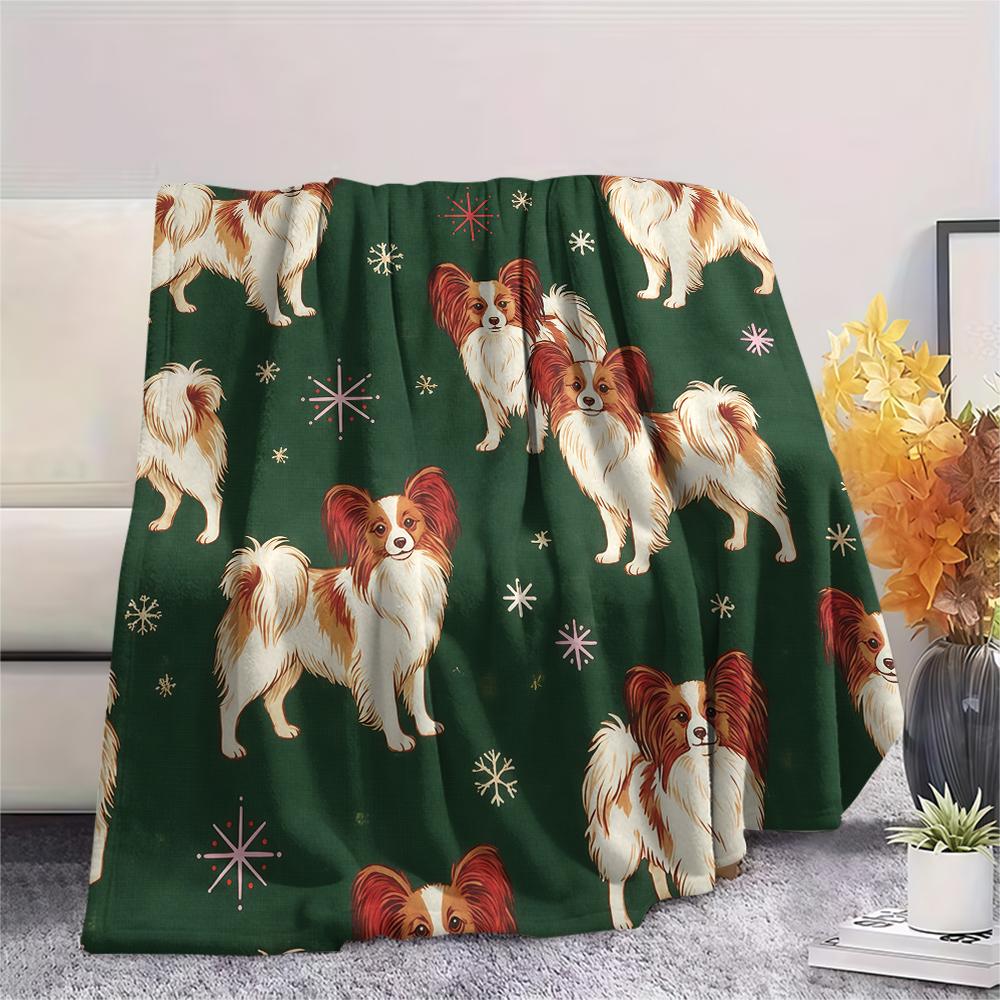 Green animal elements Print Flannel Blanket,High quality Comfortable for All Seasons,Home Decor,Warmth and Comfort,Perfect for Christmas Gifts