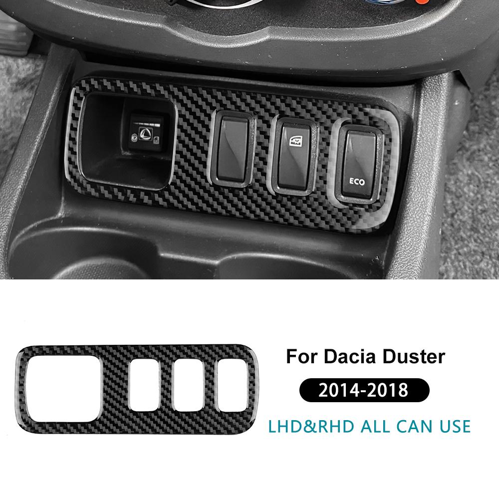 Наклейка из настоящего мягкого углеродного волокна для Dacia Duster 2014 2015 2016 2017 2018 LHD RHD Автомобиль Центральная консоль Противоскользящая накладка на кнопки