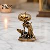 Латунные ornaments Тыквенные Монстры, Сплошная Фигурка, Потертая Статуэтка, Винтажные Мини-Фигурки Скелета, Скульптура для Хэллоуина, Дома, Офиса, Стола, Праздника