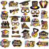 30pcs Bachelor Cap GRAD Photography Decor Class of 2025 Dress Up Costume Mask  Graduation Season