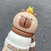 1pc Capybara Cute Cartoon ulated Water Bottle, 500ML, with Wide Hand Strap & Non-Slip Base, Portable Drinking Cup