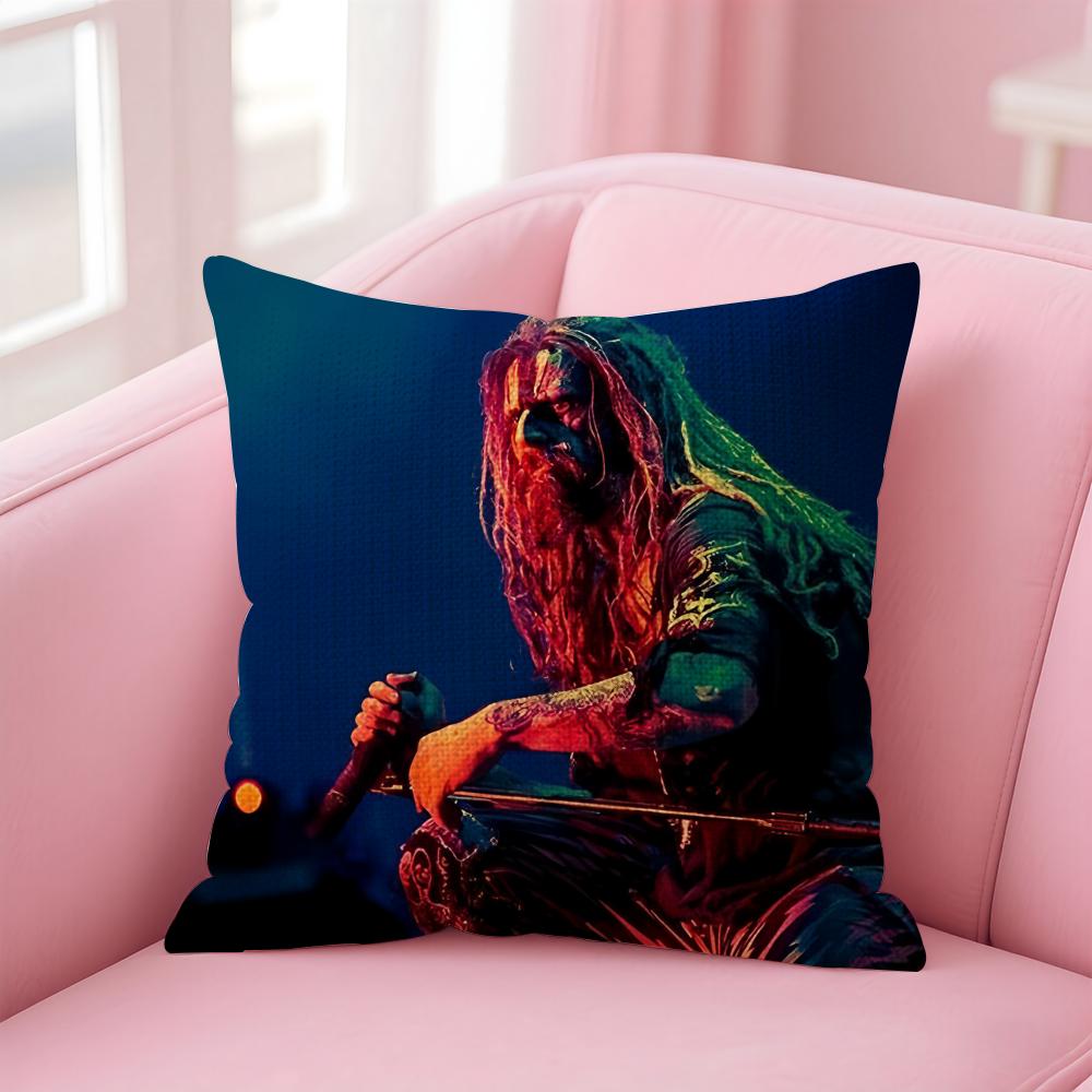 Singer RRob Zombies Cushion Cover Natural Linen Pillow Case DoubleSided Print Decorative Sofa Pillowcase Home Decor Gift
