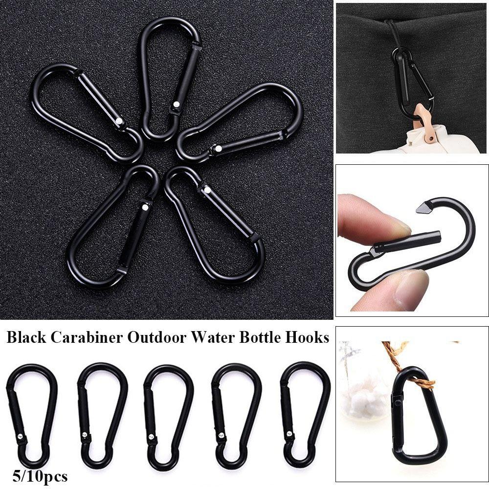 5pcs 3.6*46mm Spring Snap Clip Aluminium Alloy Water Bottle Hooks Climbing Keychain Outdoor Tool