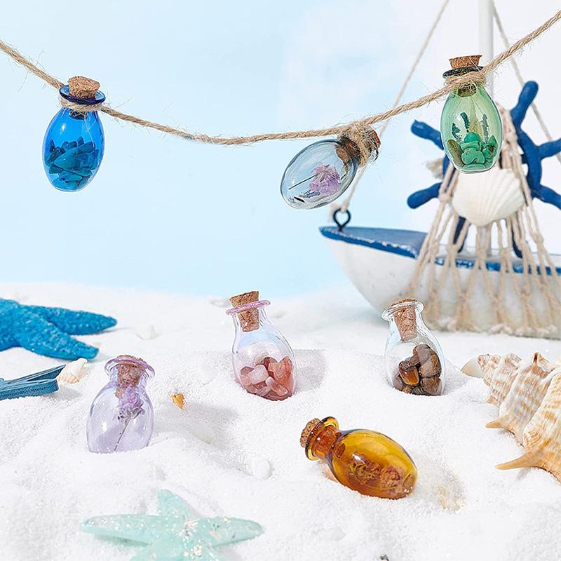 6 шт. Мини-стеклянные бутылки с пробками-пробками, прозрачные бутылки с желаниями, подарки, цветные, счастливые, дрейфующие, пустые, крошечные банки, украшения