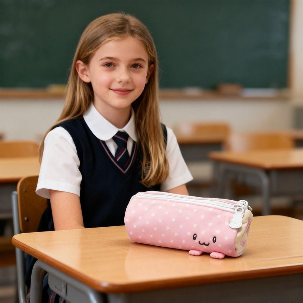 Pink Towel Roll Pen Bag Portable Pen Pouch INS Pencil Case Back To School